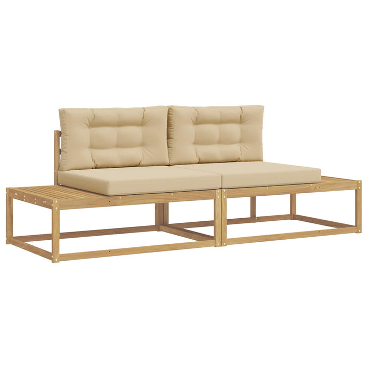 Udendørs sofagruppe med pude Hvid 230,5 x 83 x 73 cm Polyester