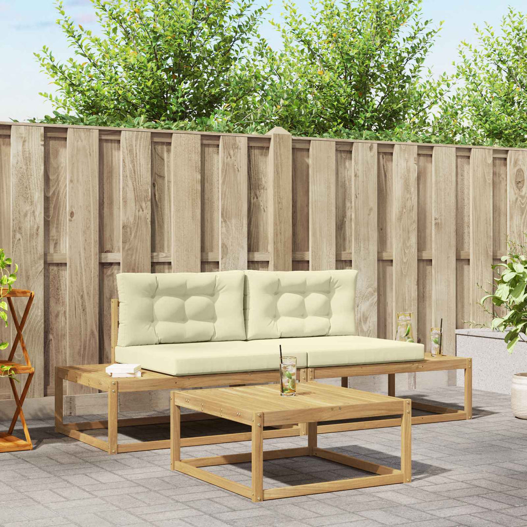 Udendørs sofagruppe med pude Hvid 79 x 79 x 37 cm Polyester