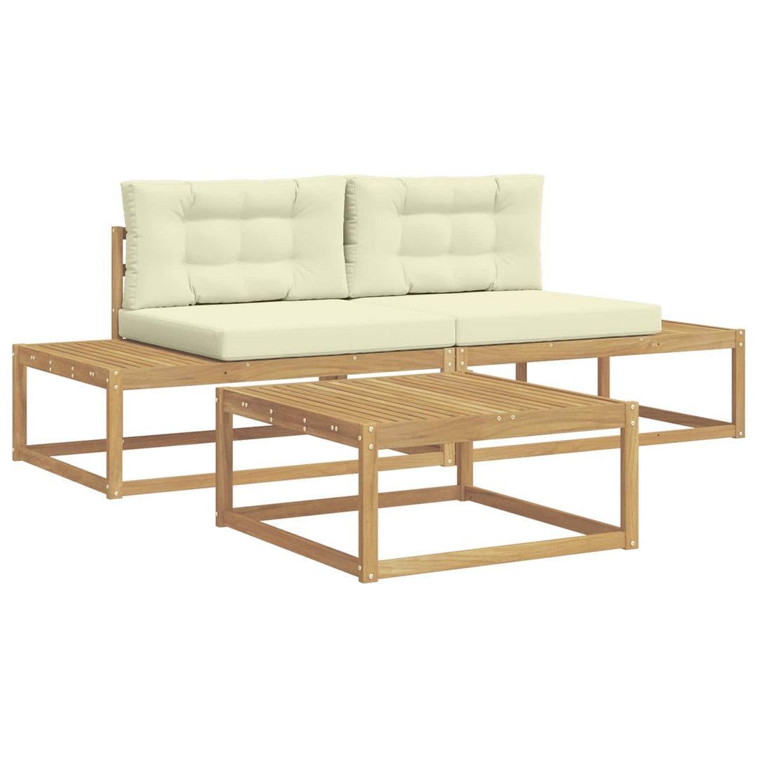 Udendørs sofagruppe med pude Hvid 79 x 79 x 37 cm Polyester