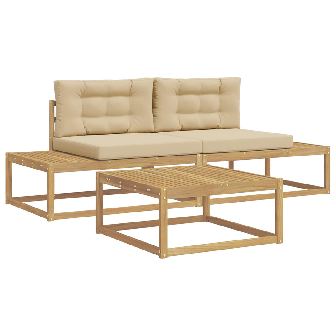 Udendørs sofagruppe med pude Hvid 79 x 79 x 37 cm Polyester