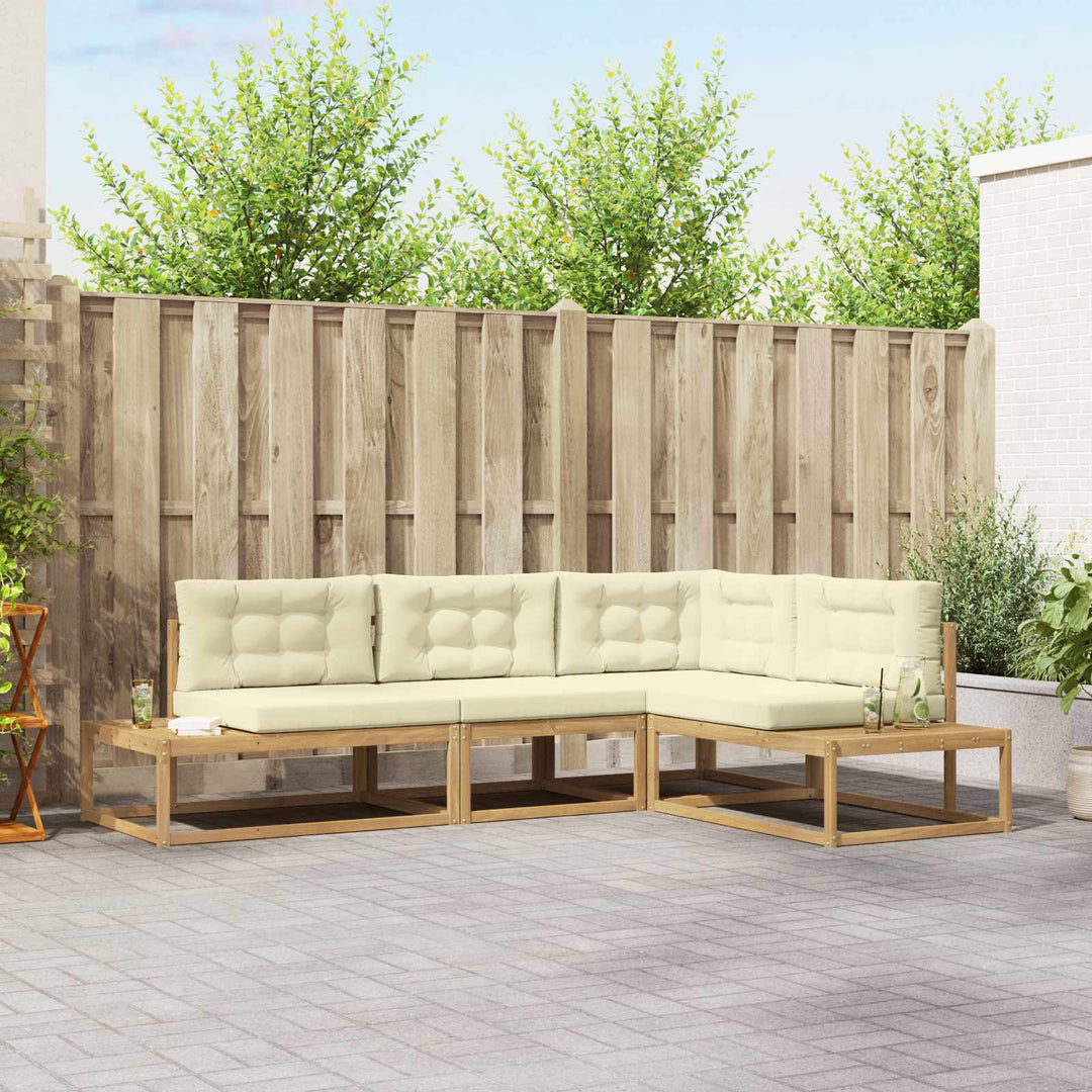 Udendørs sofagruppe Hvid 277,5 x 198,5 x 73 cm Polyester