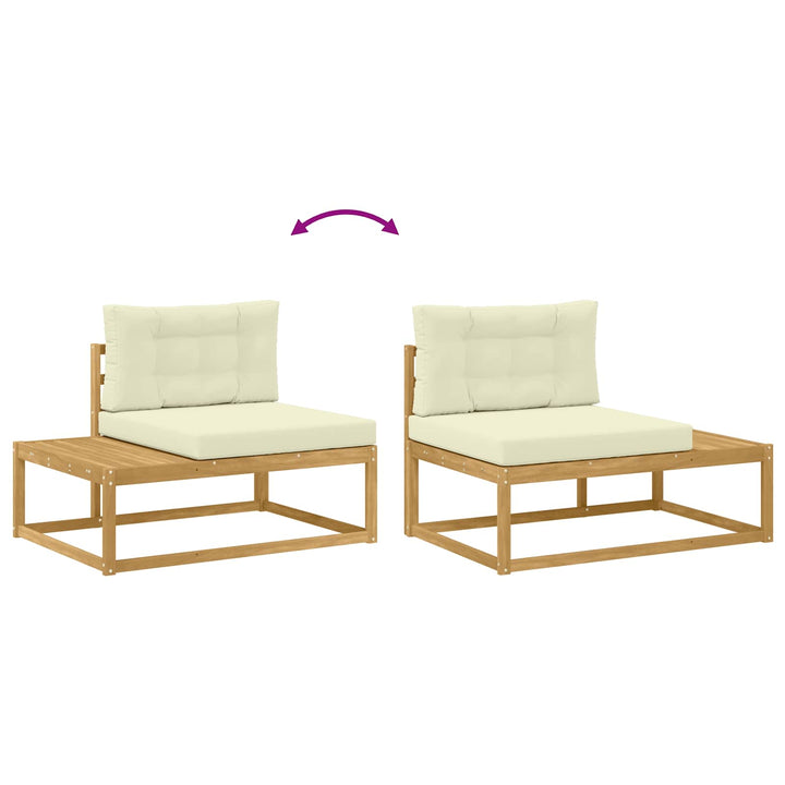 Udendørs sofagruppe 5 stk. Hvid Polyester