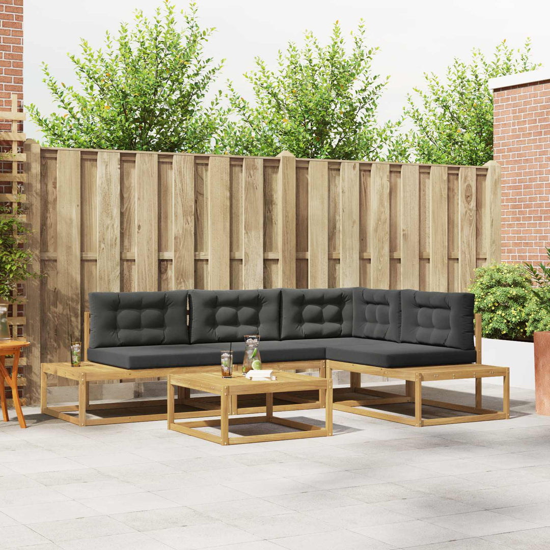 Udendørs sofagruppe 5 stk. Hvid Polyester