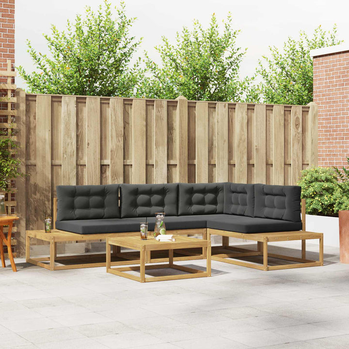 Udendørs sofagruppe 5 stk. Hvid Polyester