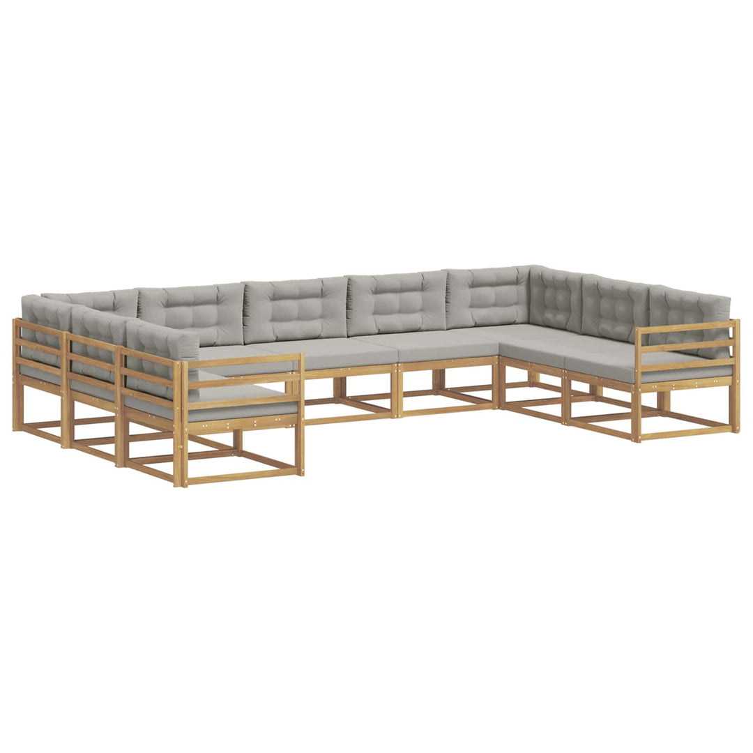 Udendørs sofagruppe 9 stk. Hvid og lysegrå