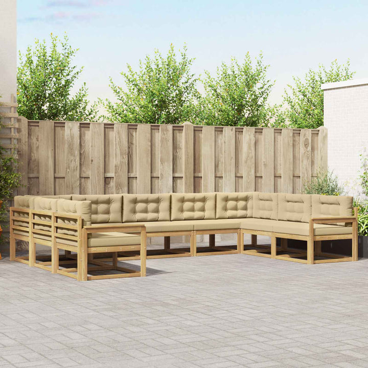 Udendørs sofagruppe 9 stk. Hvid og Beige