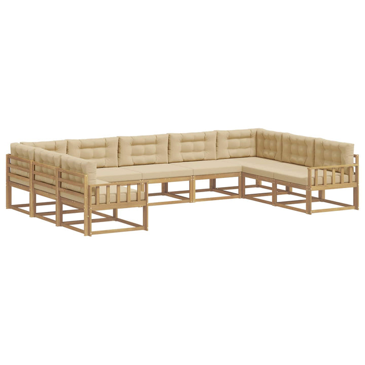 Udendørs sofagruppe 9 stk. Hvid og Beige