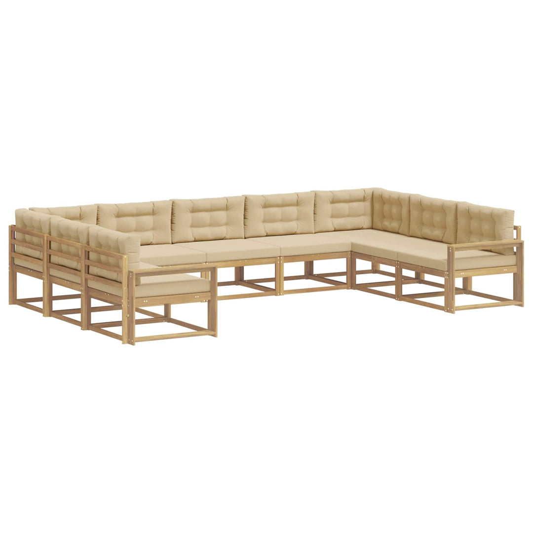 Udendørs sofagruppe 9 stk. Hvid og Beige