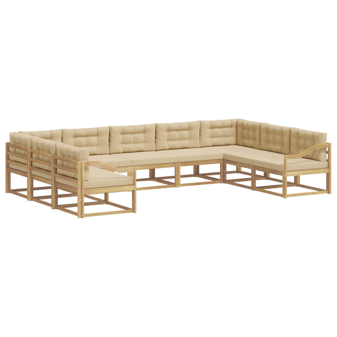 Udendørs sofagruppe 9 stk. Hvid og Beige