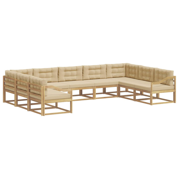 Udendørs sofagruppe 9 stk. Hvid og Beige