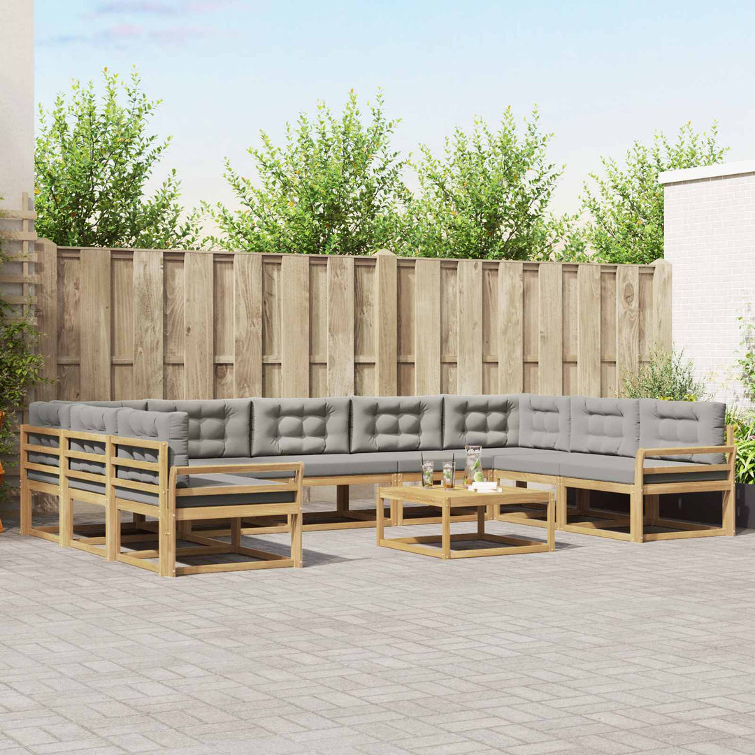 Udendørs sofagruppe 10 stk. Hvid og lysegrå