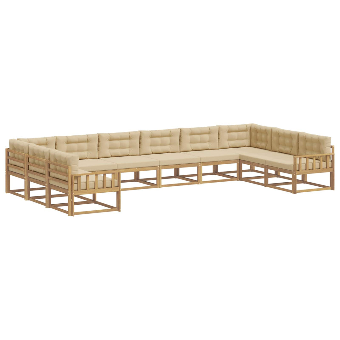 Udendørs sofagruppe 10 stk. Hvid og Beige