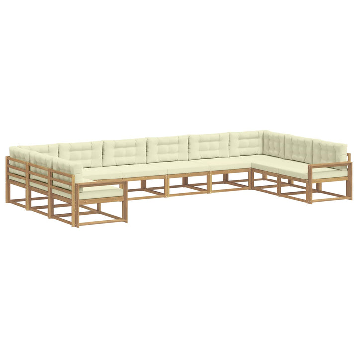 Udendørs sofagruppe 10 stk. Hvid og cremefarvet