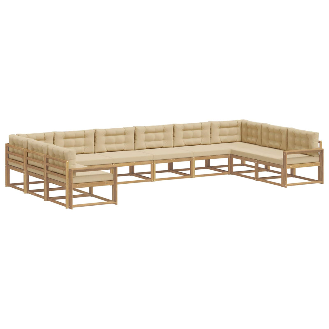 Udendørs sofagruppe 10 stk. Hvid og Beige