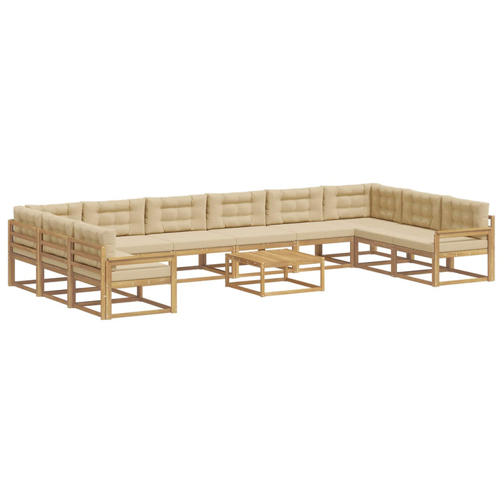 Udendørs sofagruppe 11 stk. Hvid og Beige