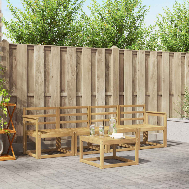 Udendørs sofagruppe 5 stk. Hvid Massivt Akacietræ
