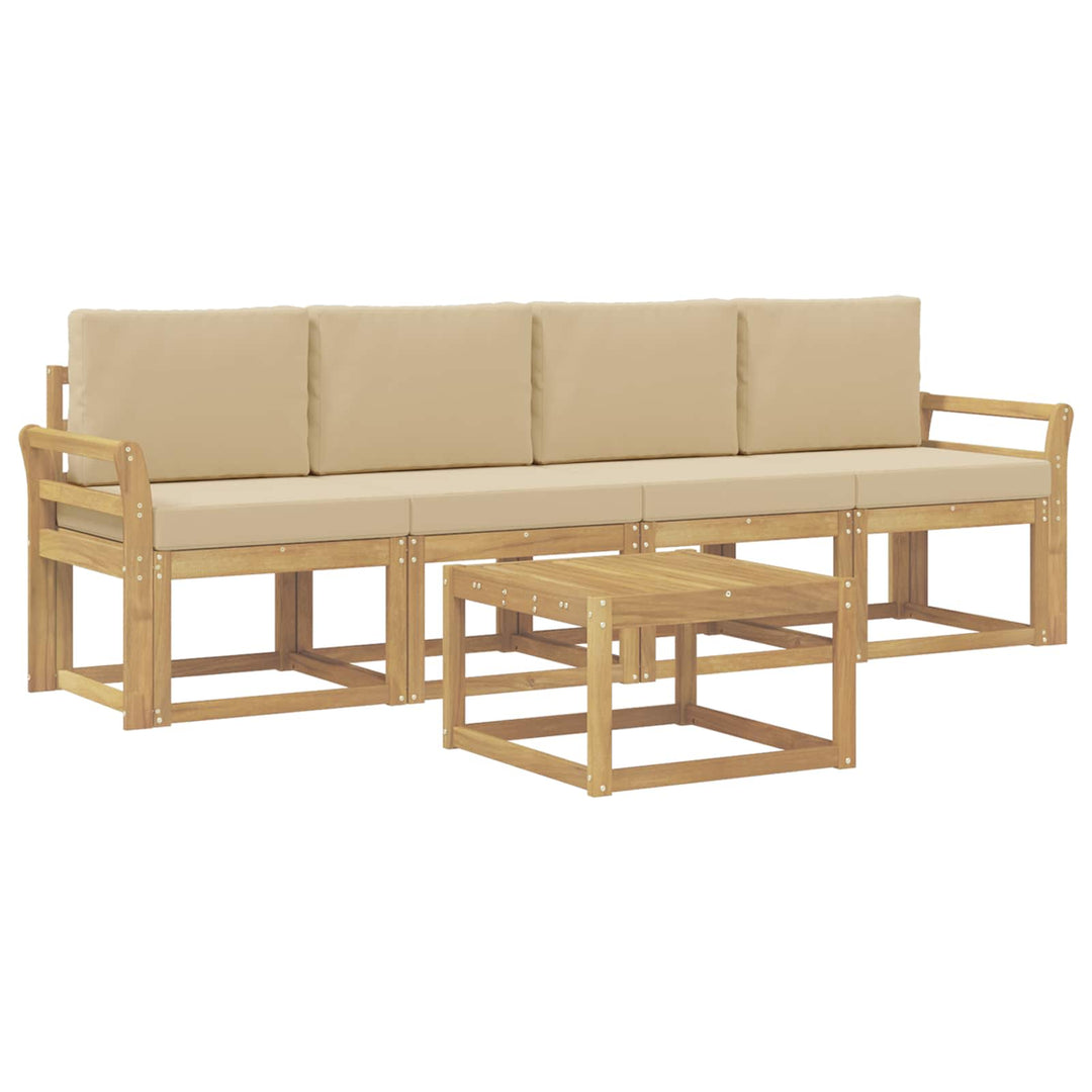 Udendørs sofagruppe 5 stk. Hvid og Beige