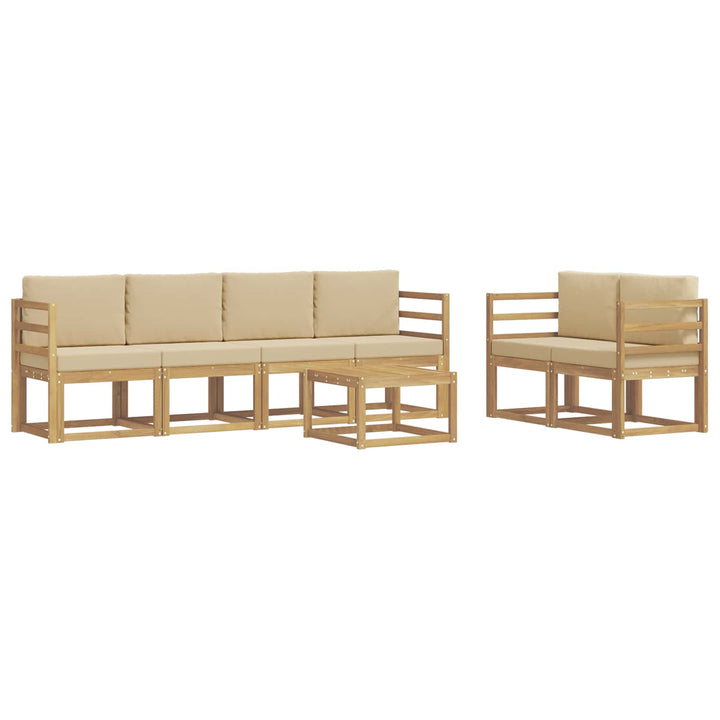 Udendørs sofagruppe 7 stk. Hvid og Beige