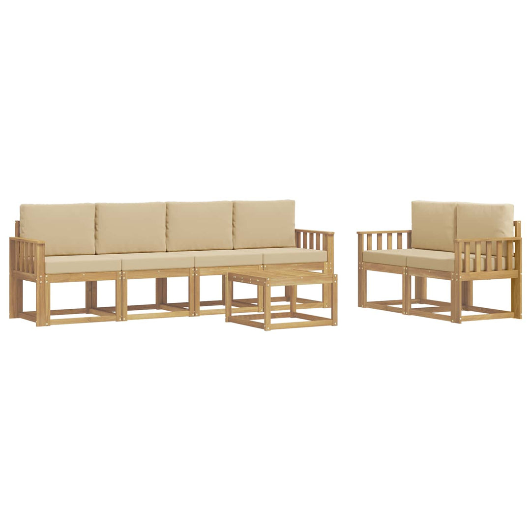 Udendørs sofagruppe 7 stk. Hvid og Beige