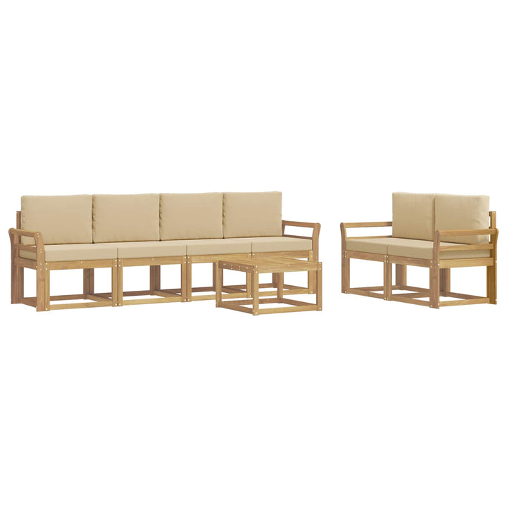 Udendørs sofagruppe 7 stk. Hvid og Beige