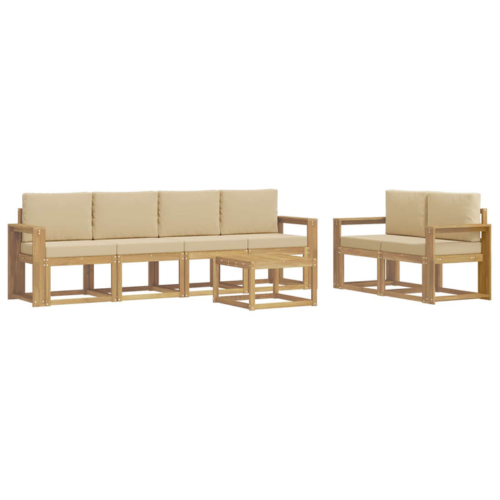 Udendørs sofagruppe 7 stk. Hvid og Beige