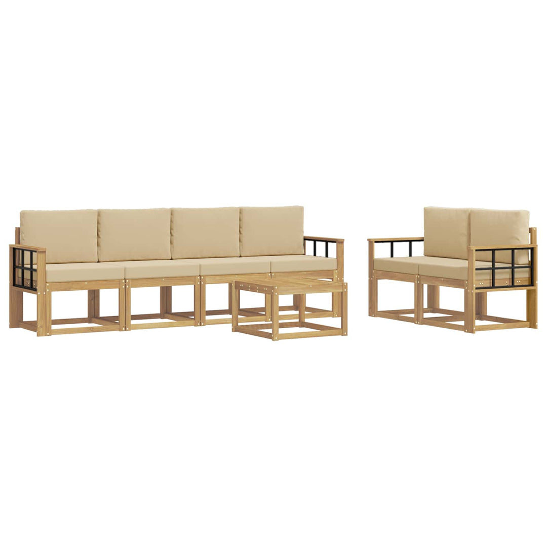 Udendørs sofagruppe 7 stk. Hvid og Beige