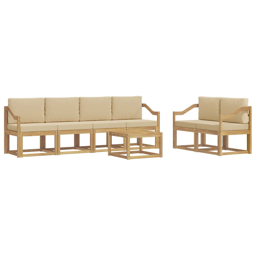Udendørs sofagruppe 7 stk. Hvid og Beige