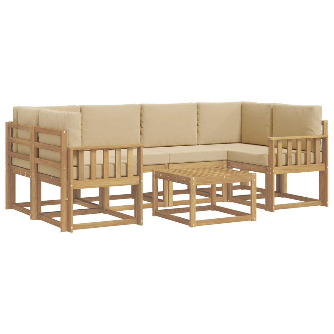 Udendørs sofagruppe 7 stk. Hvid og Beige