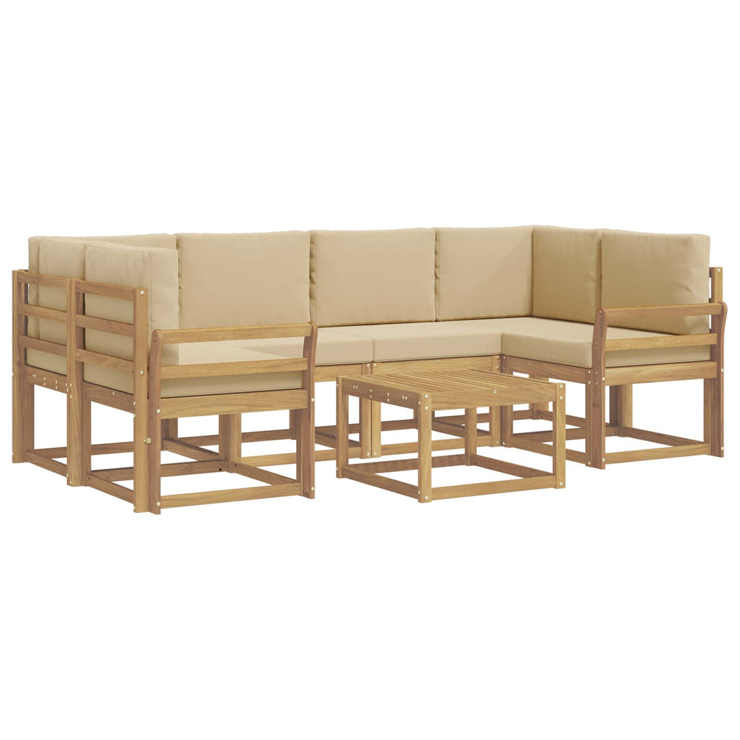 Udendørs sofagruppe 7 stk. Hvid og Beige