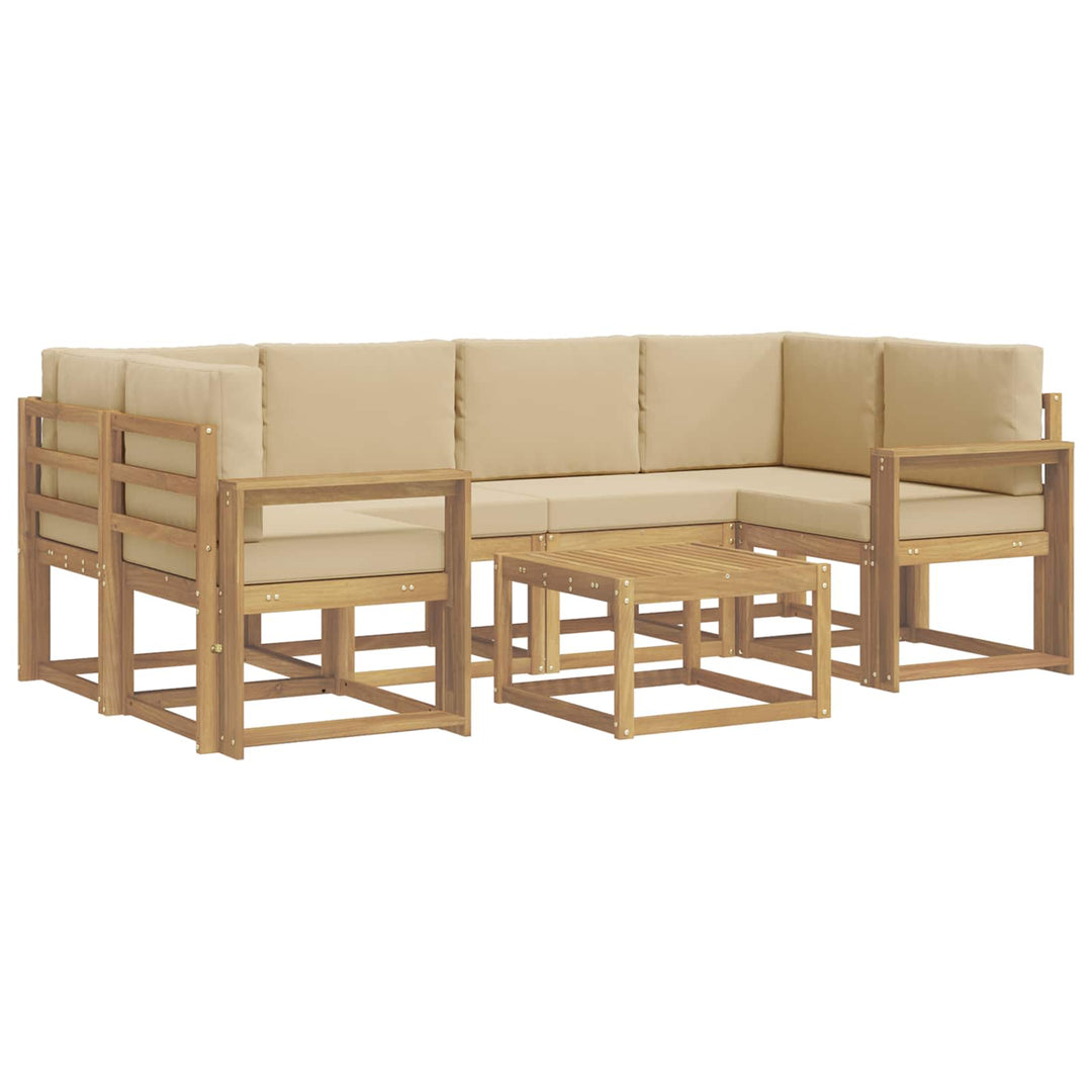 Udendørs sofagruppe 7 stk. Hvid og Beige
