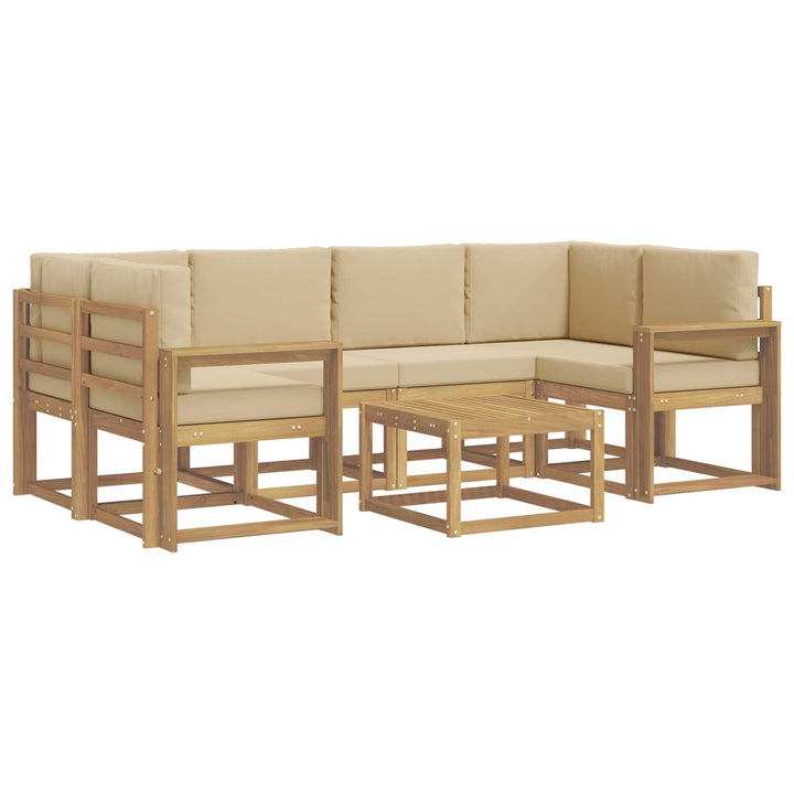 Udendørs sofagruppe 7 stk. Hvid og Beige