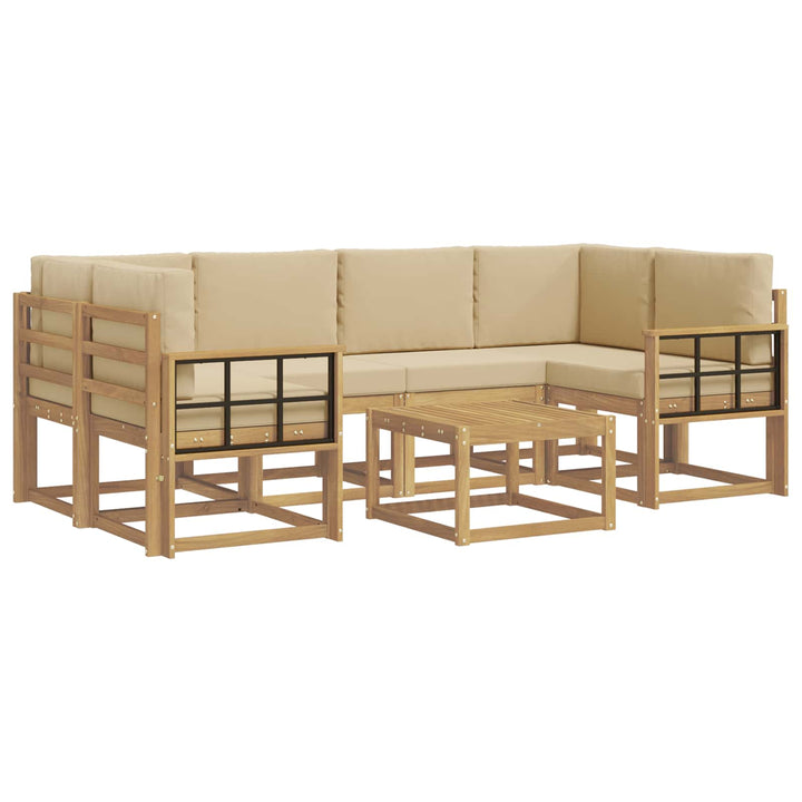 Udendørs sofagruppe 7 stk. Hvid og Beige