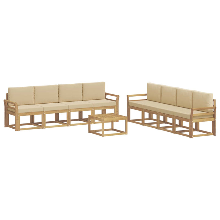 Udendørs sofagruppe 9 stk. Hvid og Beige