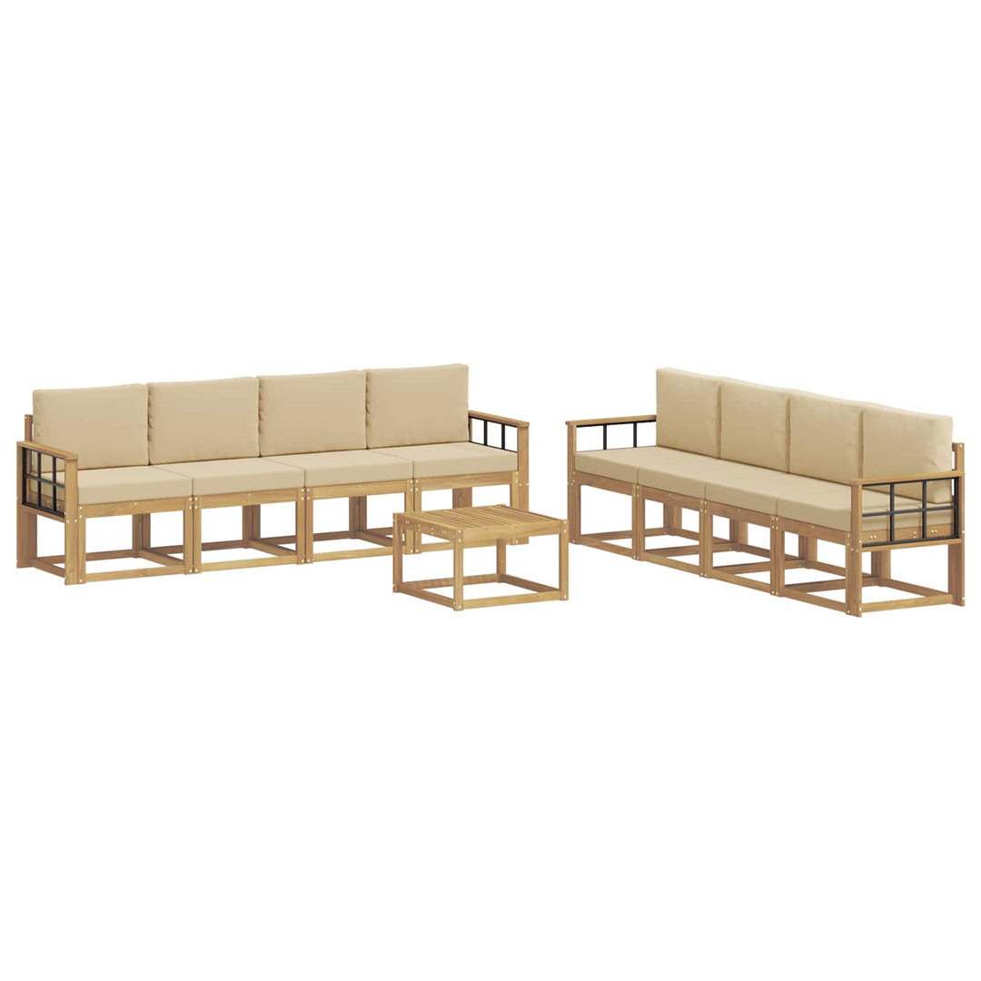 Udendørs sofagruppe 9 stk. Hvid og Beige