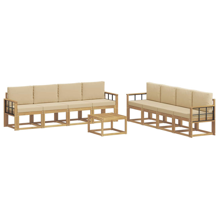 Udendørs sofagruppe 9 stk. Hvid og Beige