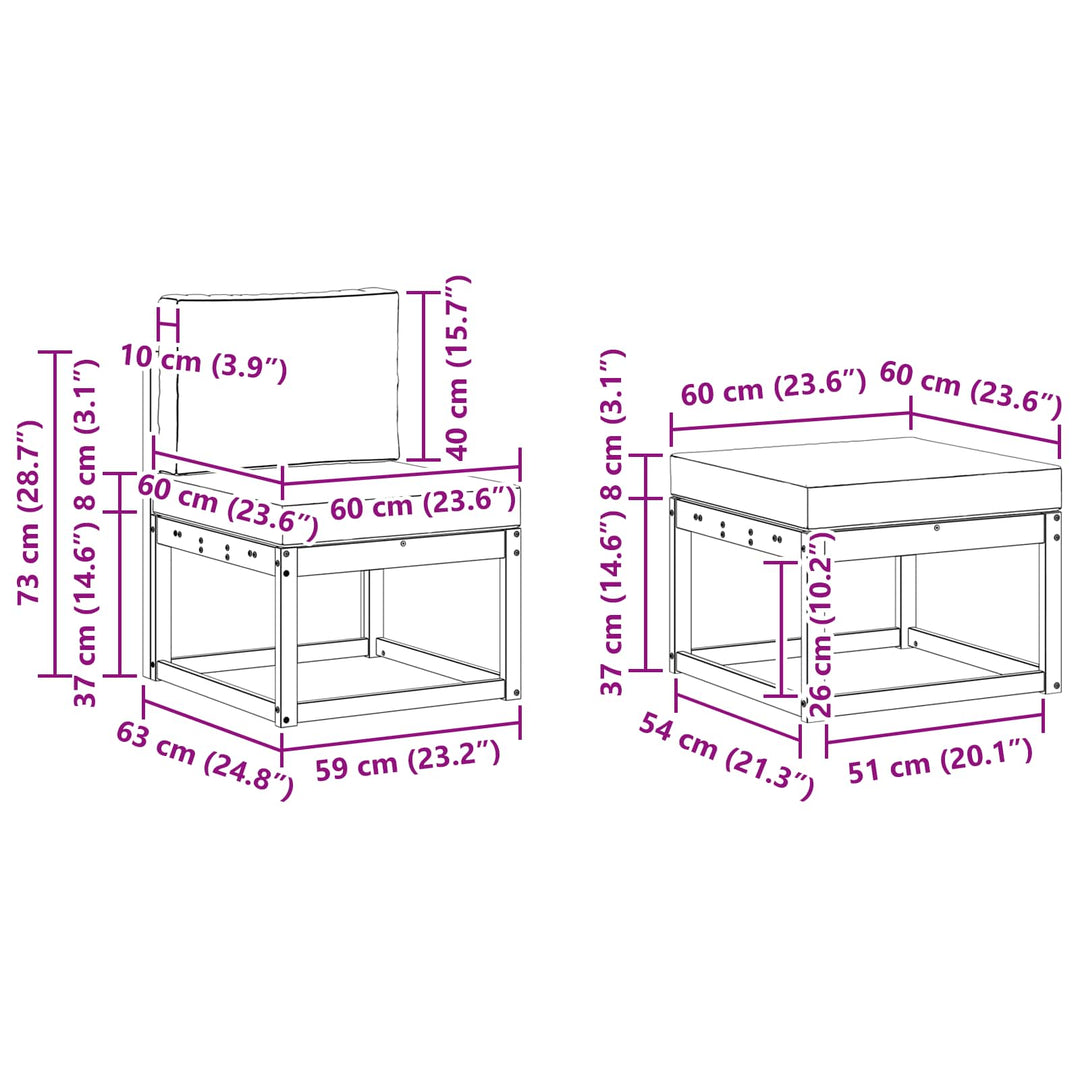 Udendørs sofagruppe 4 stk.