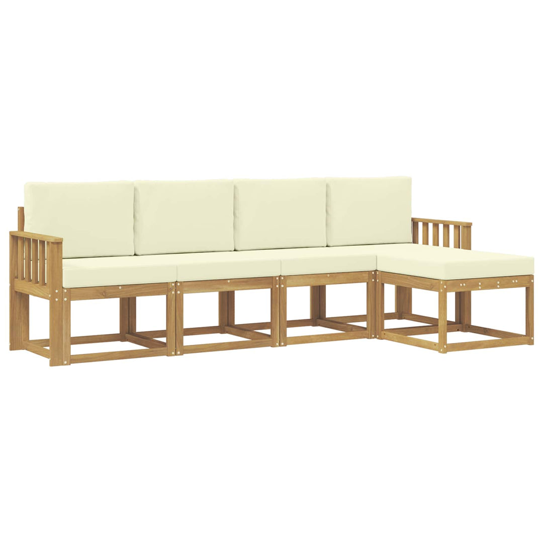 Udendørs sofagruppe 5 stk. Hvid og cremefarvet