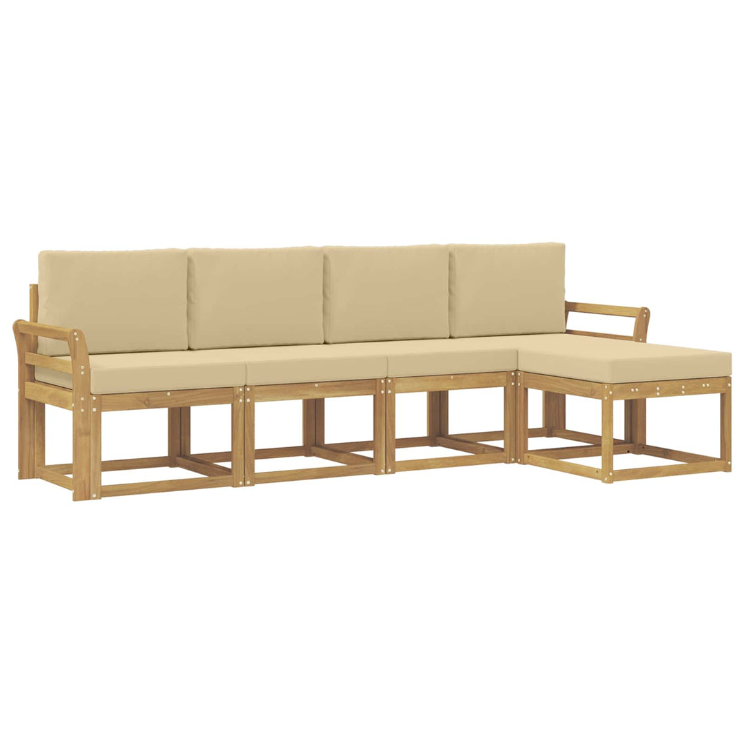 Udendørs sofagruppe 5 stk. Hvid og Beige