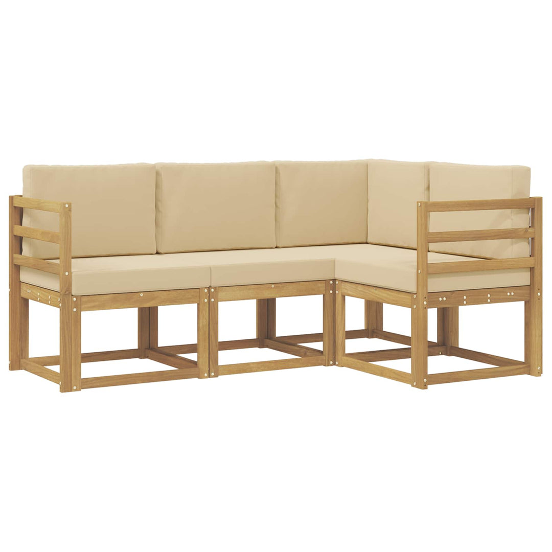 Udendørs sofagruppe 4 stk. Hvid og Beige