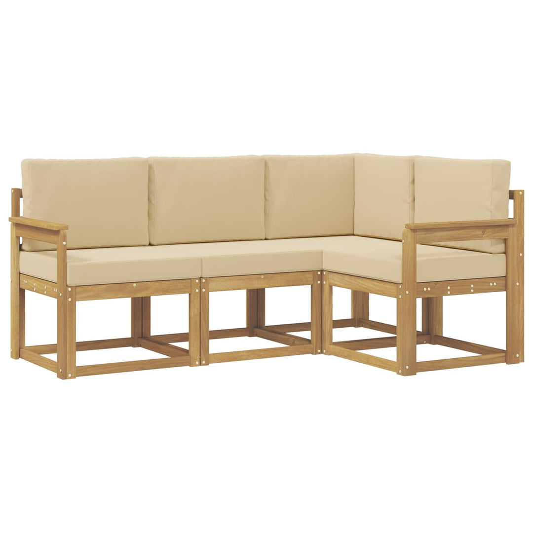 Udendørs sofagruppe 4 stk. Hvid og Beige