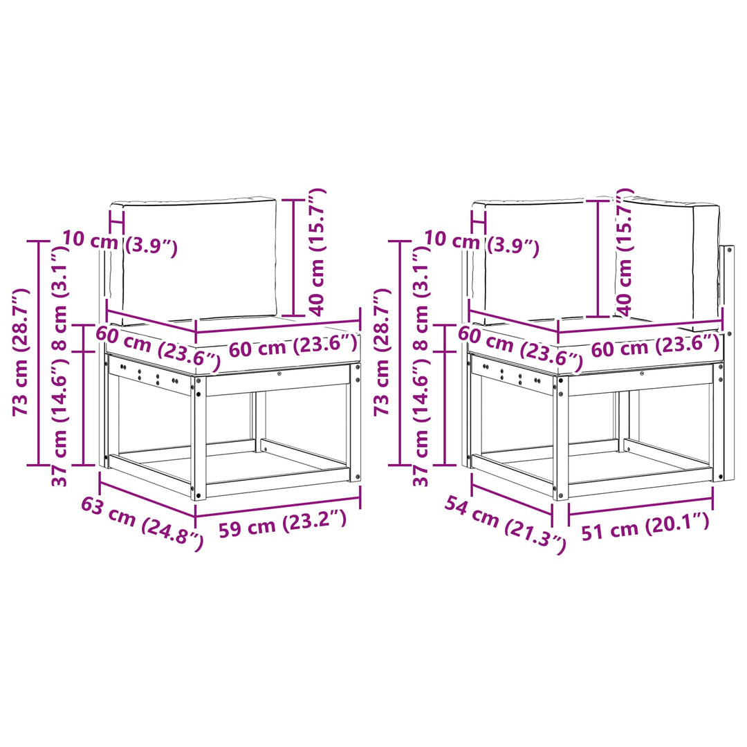Udendørs sofagruppe 4 stk. Hvid og antracit