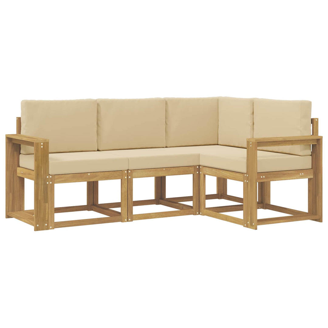 Udendørs sofagruppe 4 stk. Hvid og Beige
