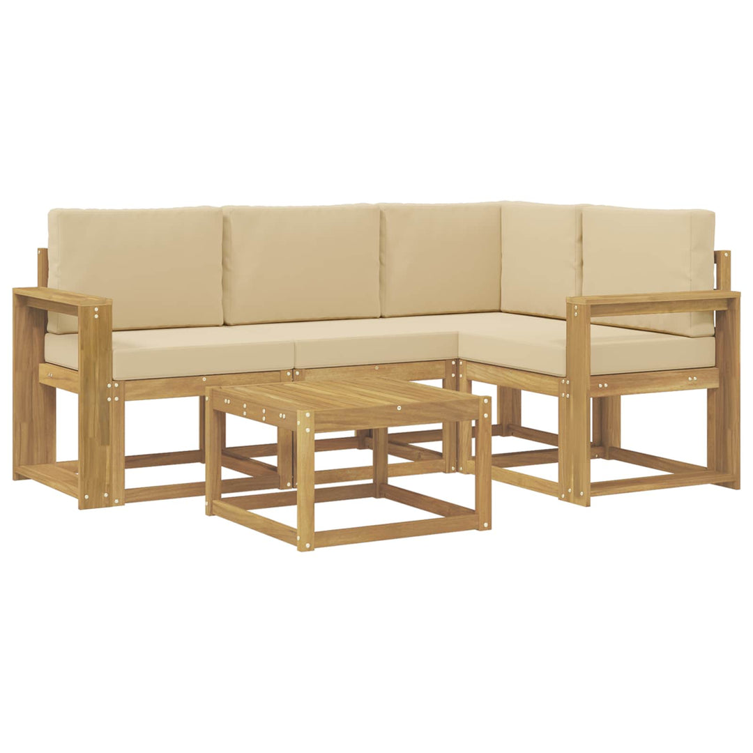 Udendørs sofagruppe 5 stk. Hvid og Beige