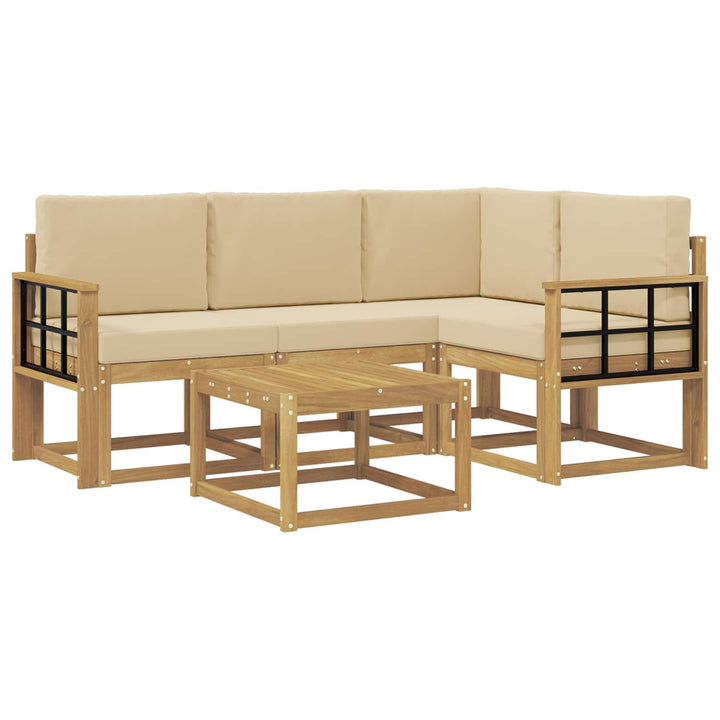 Udendørs sofagruppe 5 stk. Hvid og Beige
