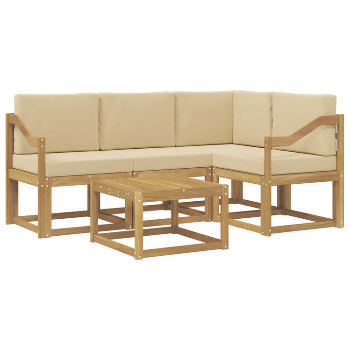 Udendørs sofagruppe 5 stk. Hvid og Beige