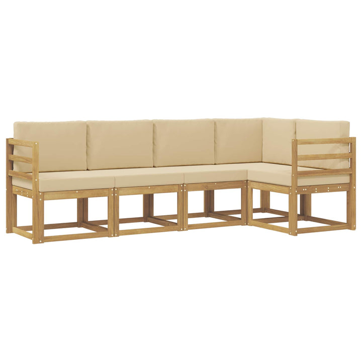 Udendørs sofagruppe 5 stk. Hvid og Beige