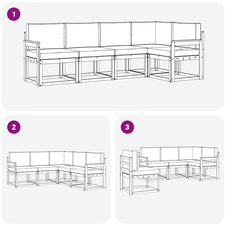 Udendørs sofagruppe 5 stk. Hvid og Beige