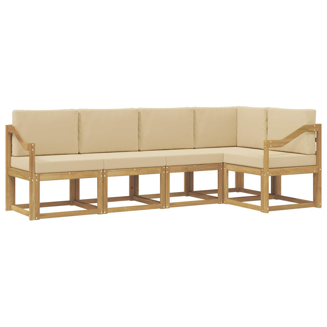 Udendørs sofagruppe 5 stk. Hvid og Beige