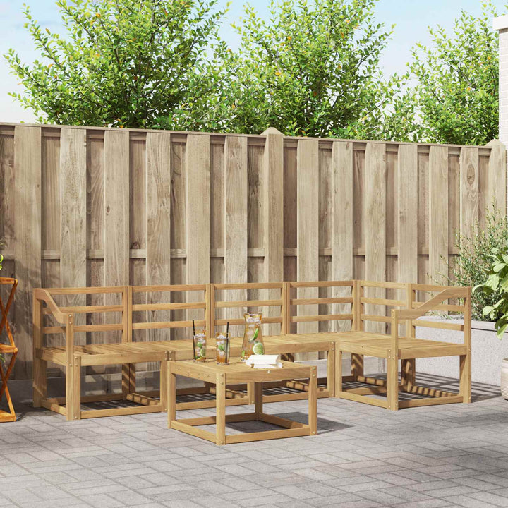 Udendørs sofagruppe 6 pcs Hvid Massivt Akacietræ
