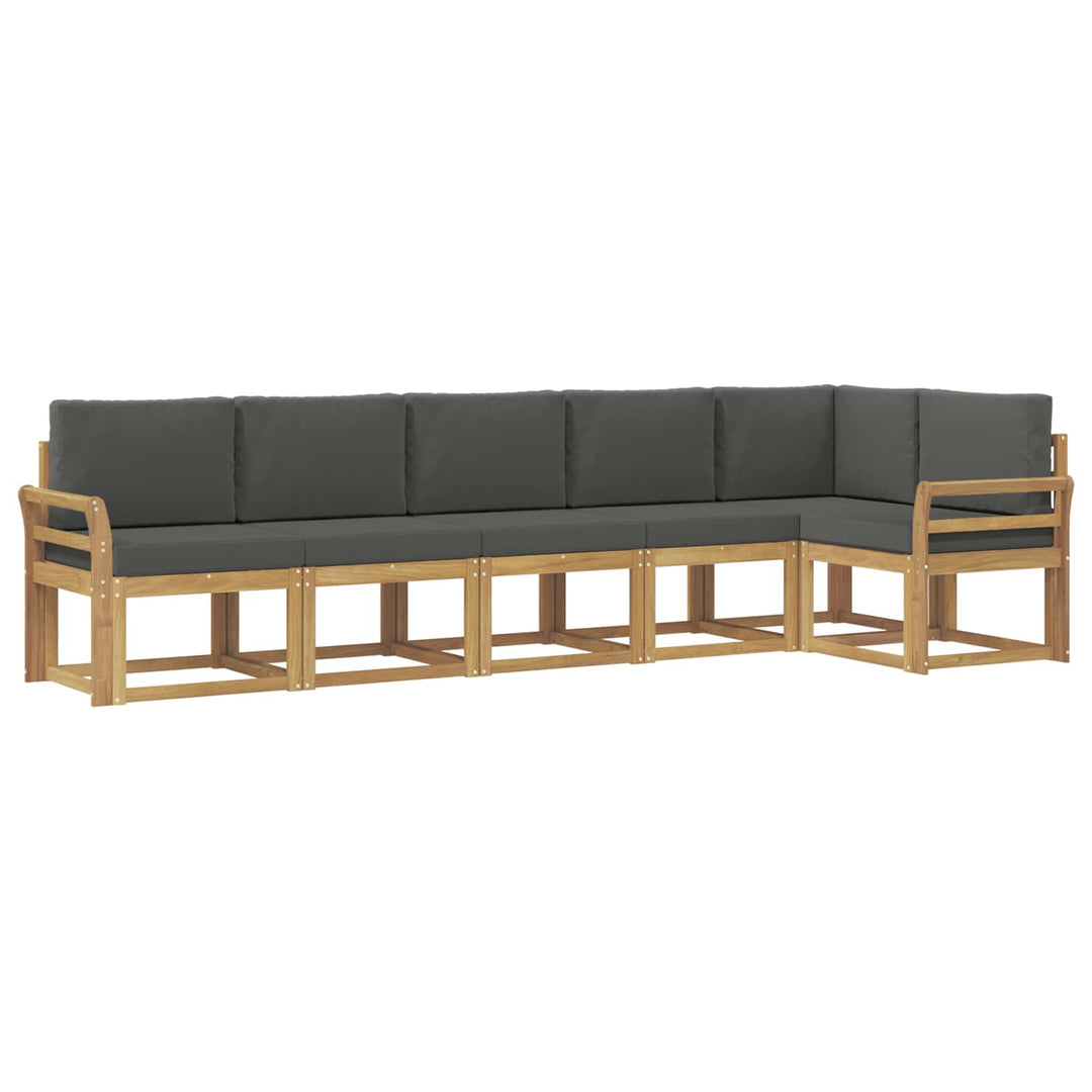 Udendørs sofagruppe 6 stk. Hvid og antracit Polyester